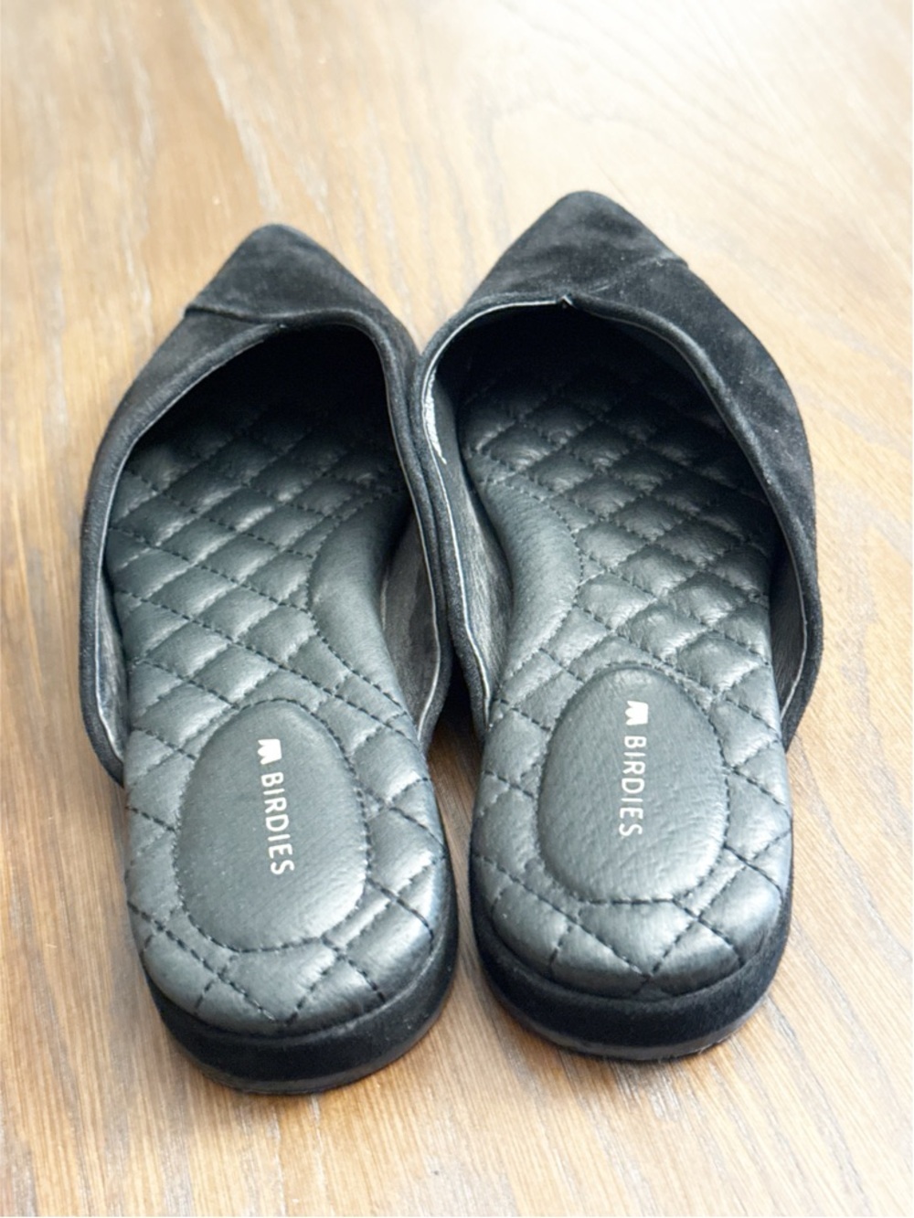 BIRDIES "The Swan" Black Suede Pointed Toe Mules - 6 - Picture 5 of 9